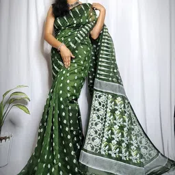 RIDDHIMAN FASHION Floral Printed Pure Cotton Taant Saree-picture-31
