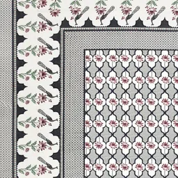 Myntra Elegant Homes Grey & Maroon Floral 180 TC King Bedsheet with 2 Pillow Covers image 3