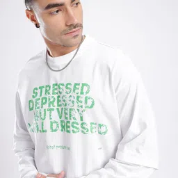 Men Printed Round Neck Pure Cotton White T-Shirt-image-16