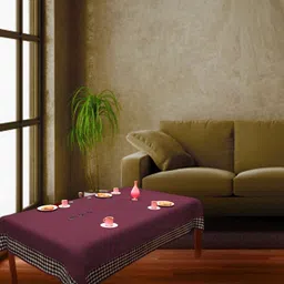 Home Heart Purple Cotton 2-Seater Table Cover with Patchwork details-picture-21