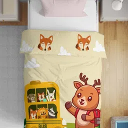 HOME PLUS STUDIOS Tan Cartoon Characters Microfiber AC Room Single Bed Comforter-picture-23