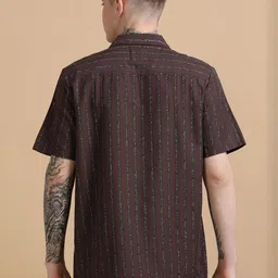 StitchX Vertical Stripes Striped Cuban Collar Standard Fit Shirt image 3