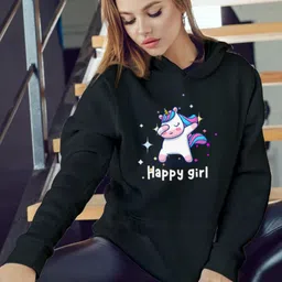 Povaxpo Women Printed Hooded Sweatshirt-image-9