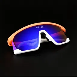 Irayz Men Blue Lens & Orange Sports Sunglasses with Polarised Lens 5009 image 3