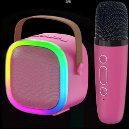 kammateswara Karaoke Machine Bluetooth Speaker with Wireless Microphone and Dynamic Lights image 4
