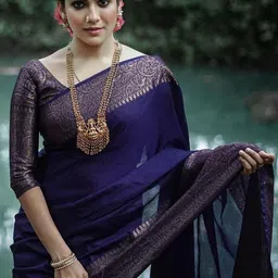 Moda Rapido Woven Design Zari Silk Blend Handloom Banarasi Saree image 2