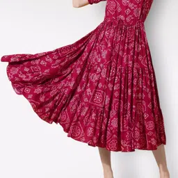 Raiyani Enterprise Ethnic Motifs Printed Fit & Flare Midi Dress-picture-20
