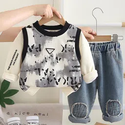 INCLUD Boys Printed Long Sleeves Sweatshirt And T-shirt With Trousers-picture-12