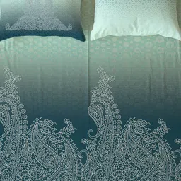 URBAN SPACE Regal Turquoise Blue Ethnic Pure Cotton 300 TC King Bedsheet Set- 2.74mx2.74m image 4