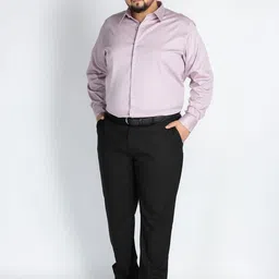UNSIZED Men Plus Size Comfort Oversized Fit Spread Collar Solid Formal Shirt image 3