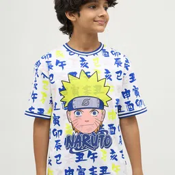 Jack & Jones Junior Boys Naruto Graphic Printed Round Neck Cotton T-shirt-picture-38