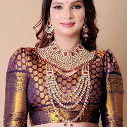 AKSH FASHION Woven Design Zari Silk Blend Banarasi Saree image 5