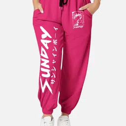 TABADTOD Women Printed Relaxed Loose Fit Joggers Trousers-picture-6