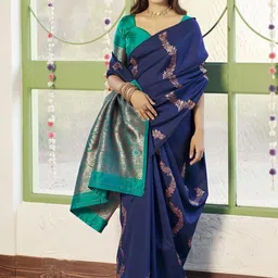 ZIKARAA Embellished Zari Handloom Saree-picture-12