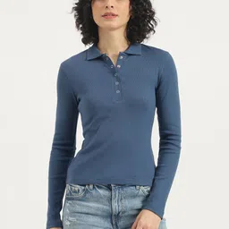 United Colors of Benetton Women Solid Polo Collar T-shirt-image-16