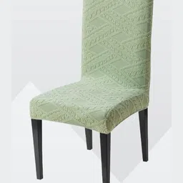 HOUSE OF QUIRK Set Of 4 Green Self Design 220 GSM Stretchable Jacquard Chair Covers image 5