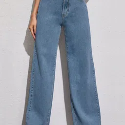 DressBerry Women Comfort Straight Fit High-Rise Light Fade Acid Wash Stretchable Jeans-picture-12