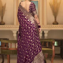 DIVASTRI Woven Design Zari Pure Silk Designer Banarasi Saree image 2