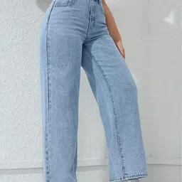 Shrutika Women Wide Leg High-Rise Light Fade Stretchable Jeans image 4