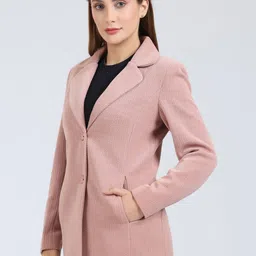 YOUNG CLUB CLASSIC Self Design Notched Lapel Overcoat image 2