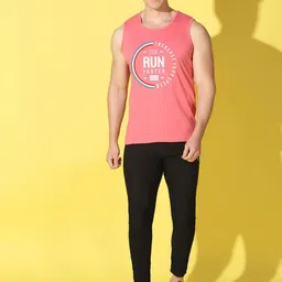 WOOSTRO Pack Of 2 Printed Combed Cotton Gym Vests -VWS26(RUN PEACH)(98 WHITE) image 5