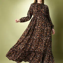Krunal Raiyani Women Animal Printed Fit And Flare Maxi Dress-picture-16