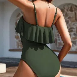 Night with Fun Shoulder Strap Ruffle Bodysuit image 2