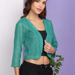 MORDEN MUSE Women Three-Quarter Sleeves Shrug image 4