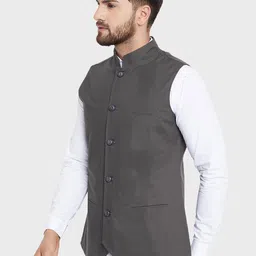 Hypernation Pure Cotton Woven Nehru Jackets image 4
