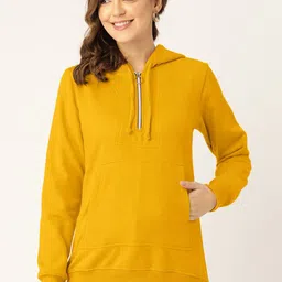 BRINNS Women Hooded Solid Casual Sweatshirt-picture-11