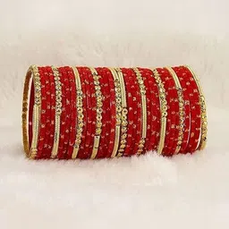 Instyle Forever Red Glass Artificial Stones & Beads Bangle image 2