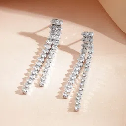 Rubans Rhodium-Plated Cubic Zirconia-Studded Jewellery Set image 3