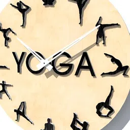 QEZNEF Beige Solid Geometric Traditional Wall Clock-image-3