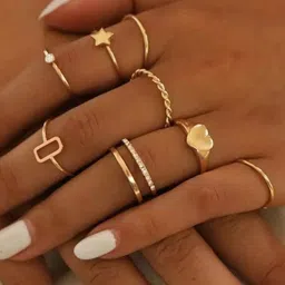 TheVineGirl Set Of 8 Gold-Plated Finger Rings image 2