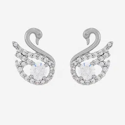 Kushal's Fashion Jewellery Rhodium-Plated Zircon Studded Classic Studs-image-74