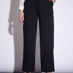 BUY NEW TREND Women Relaxed High-Rise Wrinkle Free Pleated Trousers-image-98