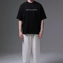 Stitchmeashirt Typography Printed Drop-Shoulder Sleeves Activchill Pure Cotton T-shirt-picture-14