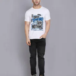TEEFOX Typography Printed Round Neck Short Sleeves Regular Fit Casual T-shirt image 3