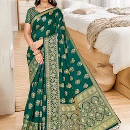 anouk rustic Anouk Ethnic Motifs Zari Banarasi Saree-picture-18