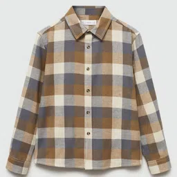 Mango Kids Boys Opaque Cotton Checked Casual Shirt-picture-16