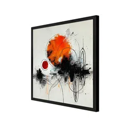 999Store Off White & Orange Canvas Abstract Wall Art image 5