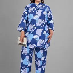 tittli Women Fully Printed Rayon Poly Fabric Printed 3XL Co-Ord Set image 3