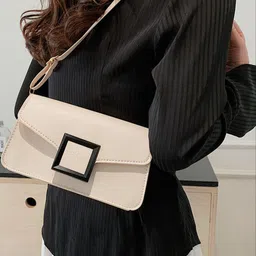 CORSICA PU Beige Buckle Handbags image 5