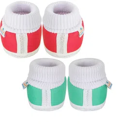 NESKA MODA 0 To 6 Months Combo Pack of 2 Pair Newborn Baby Girls Soft Cotton Cute Butterfly Booties image 3