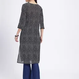 Anouk Rustic Bandhani Printed Round Neck Pure Cotton Straight Kurta image 2
