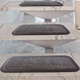 AMRO BEAUTILITY NEEDS 3-Pcs Grey Textured Anti-Skid Floor Mats image 2