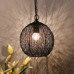 homesake Classic Twisted Wire Round Hanging Pendant Light, Black Hanging Fixture Lamp Pendant Lamp Ceiling Lamp-picture-32