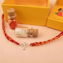Shyle 925 Sterling Silver Shri Ram Baan Astra Thread Rakhi-picture-55
