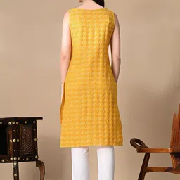 TOP 2 BOTTOM Woven Design Round Neck Regular Pure Cotton Straight Kurta With Trouser image 5