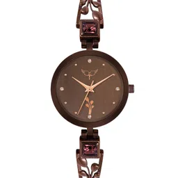 WHITE BIRD Women Brass Embellished Dial & Bracelet Style Straps Analogue Watch JK-115 Brown-image-93